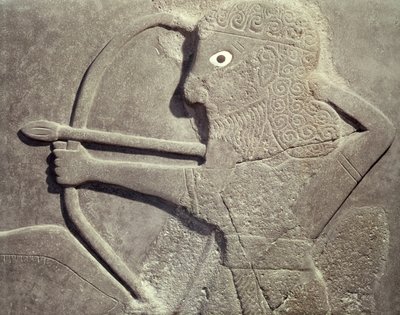 Relief Depicting a Hunter, from Tell-Halaf, Syria (detail) by Assyrian